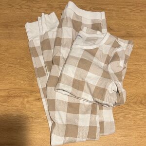 Old Navy Beige and White Buffalo Check Top Set